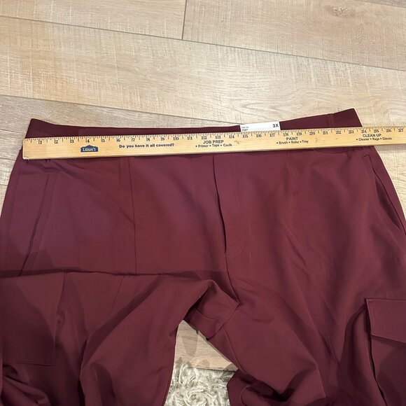 STYLUS WOMENS BURGUNDY RED HIGH RISE JOGGER PANTS NEW 3X - Picture 4 of 10